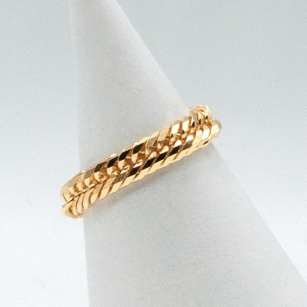 K18　トリプル12面喜平リング